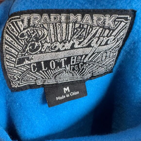 Brooklyn Cloth “Drip All Day” blue smiley hoodie size medium NWT - Picture 7 of 8